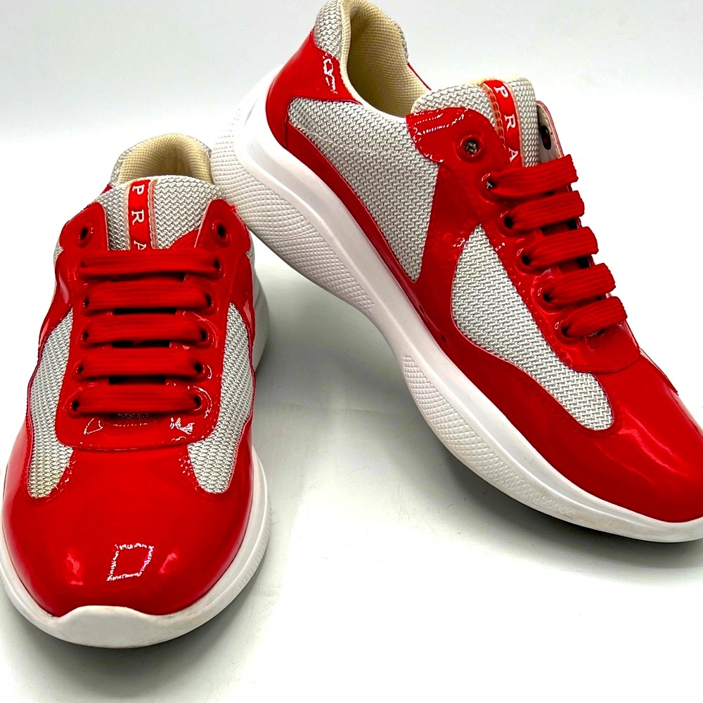 Prada Red and White Women's Sneakers